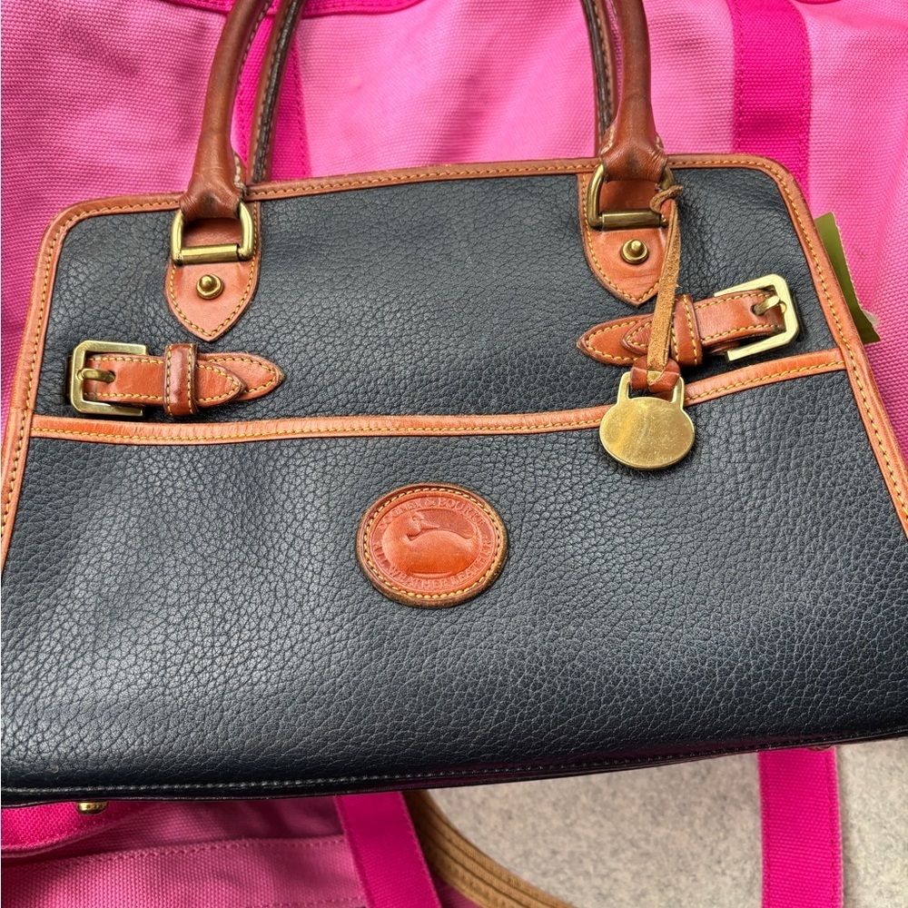 Vintage Dooney & Bourke Black and Brown Leather Satchel excellent condition - Picture 6 of 13